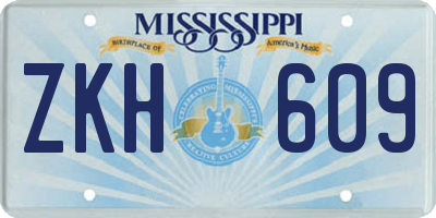 MS license plate ZKH609