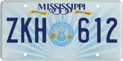MS license plate ZKH612