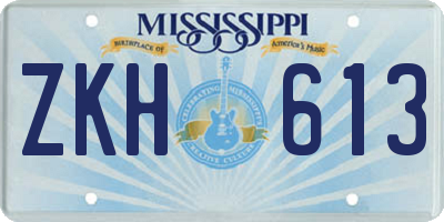MS license plate ZKH613