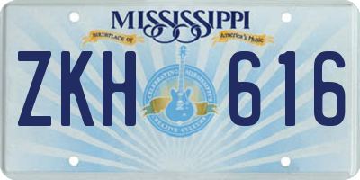 MS license plate ZKH616
