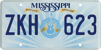 MS license plate ZKH623