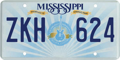 MS license plate ZKH624