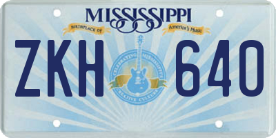 MS license plate ZKH640