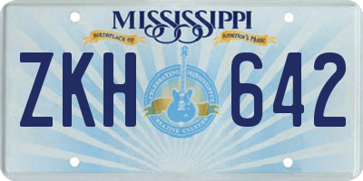 MS license plate ZKH642