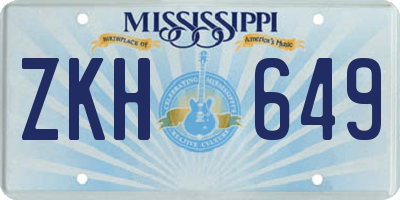 MS license plate ZKH649