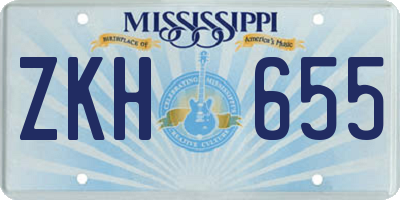 MS license plate ZKH655