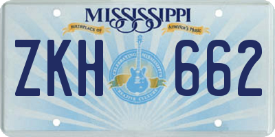 MS license plate ZKH662