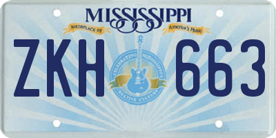 MS license plate ZKH663