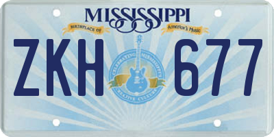 MS license plate ZKH677