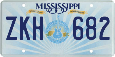 MS license plate ZKH682