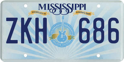 MS license plate ZKH686