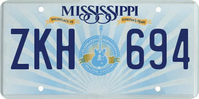 MS license plate ZKH694
