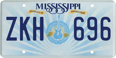 MS license plate ZKH696