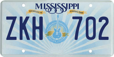 MS license plate ZKH702