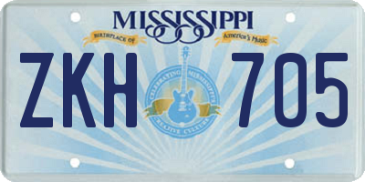 MS license plate ZKH705