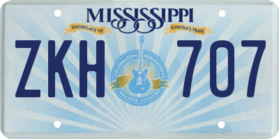 MS license plate ZKH707