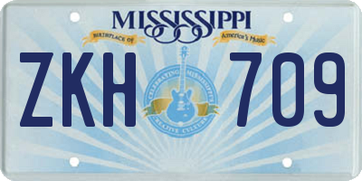 MS license plate ZKH709