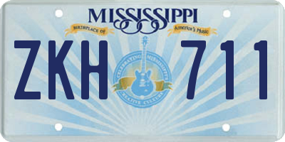 MS license plate ZKH711