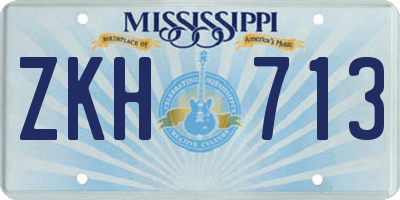 MS license plate ZKH713