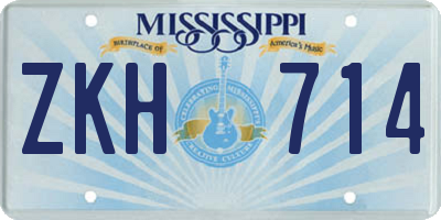 MS license plate ZKH714