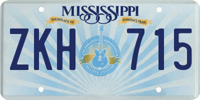 MS license plate ZKH715
