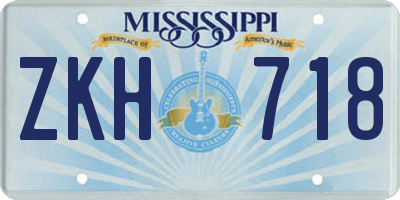 MS license plate ZKH718