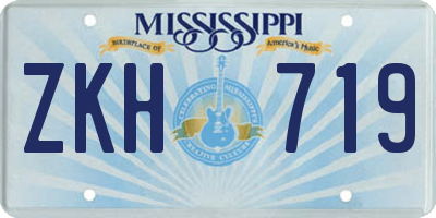 MS license plate ZKH719
