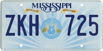 MS license plate ZKH725