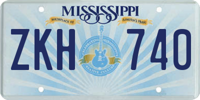 MS license plate ZKH740