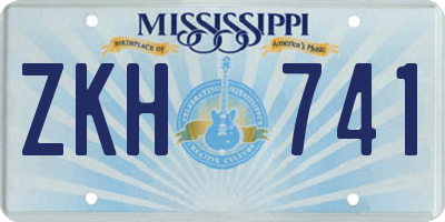 MS license plate ZKH741