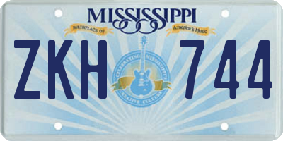 MS license plate ZKH744