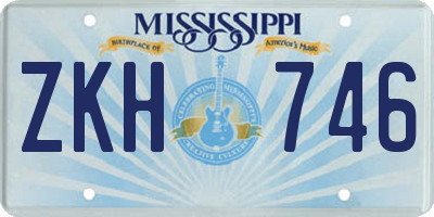 MS license plate ZKH746