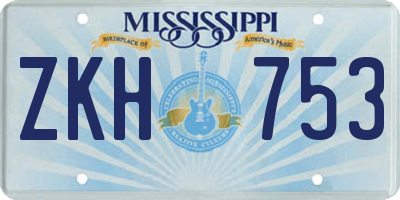 MS license plate ZKH753
