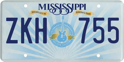 MS license plate ZKH755