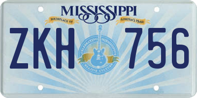 MS license plate ZKH756