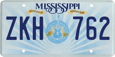 MS license plate ZKH762