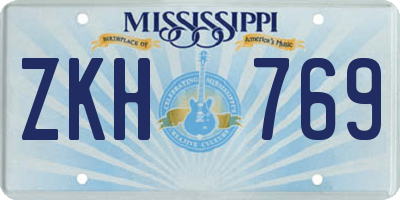 MS license plate ZKH769