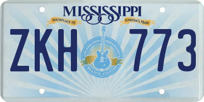 MS license plate ZKH773