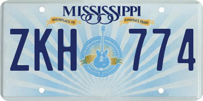 MS license plate ZKH774