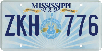 MS license plate ZKH776
