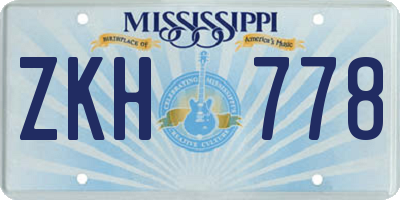 MS license plate ZKH778