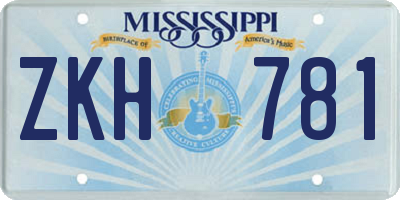 MS license plate ZKH781