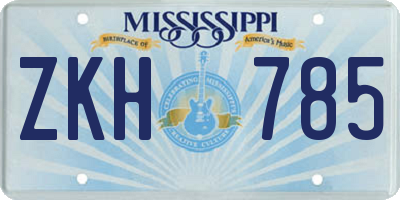 MS license plate ZKH785