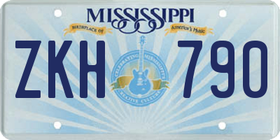 MS license plate ZKH790