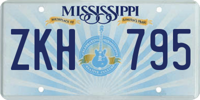 MS license plate ZKH795