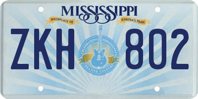 MS license plate ZKH802
