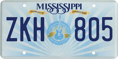 MS license plate ZKH805