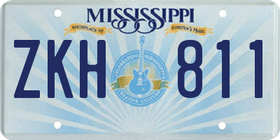 MS license plate ZKH811