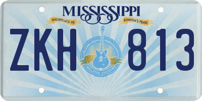 MS license plate ZKH813