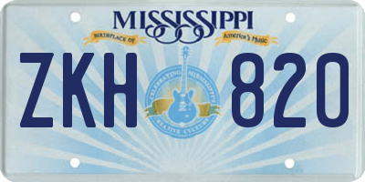 MS license plate ZKH820